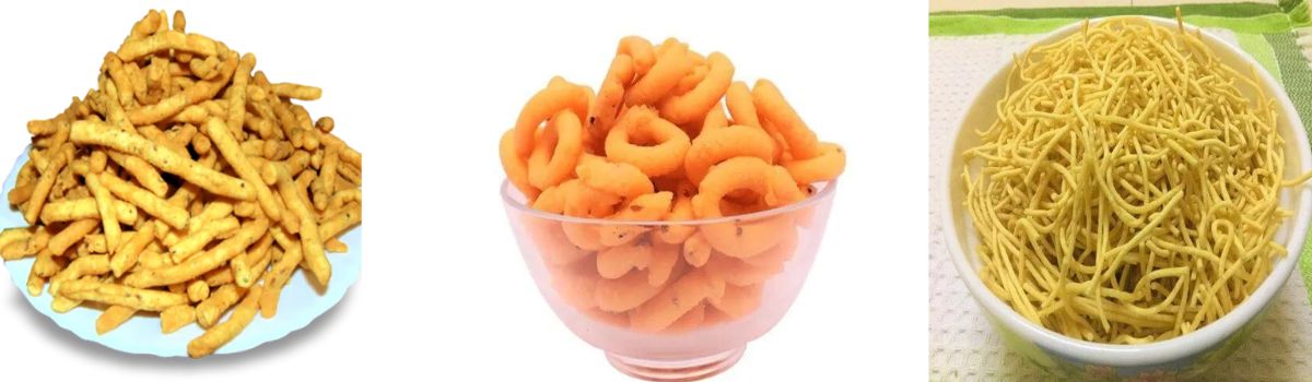 Food and Beverages,namkeen,snacks,chickpea,roasted namkeen,sweets,Andhra Murukku ,Kara Boondi,Mixture,Mulaku Sav 